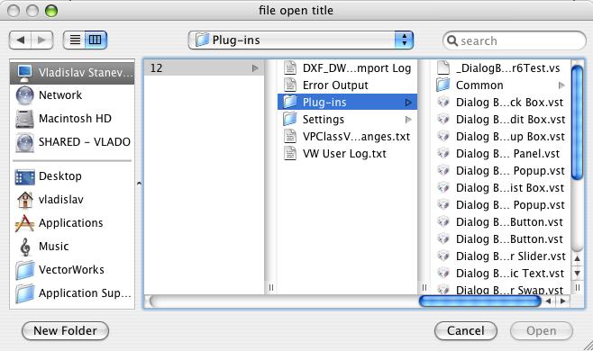 File choose dialog for Mac