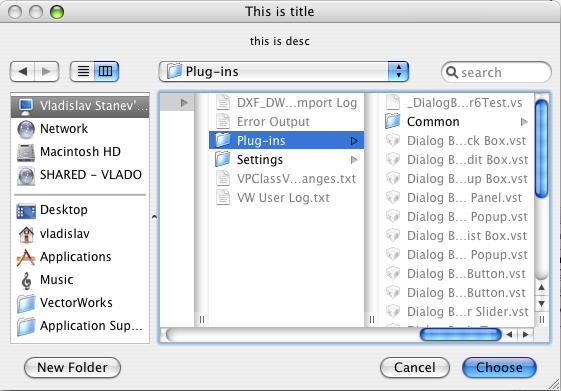 Folder chooser for Mac
